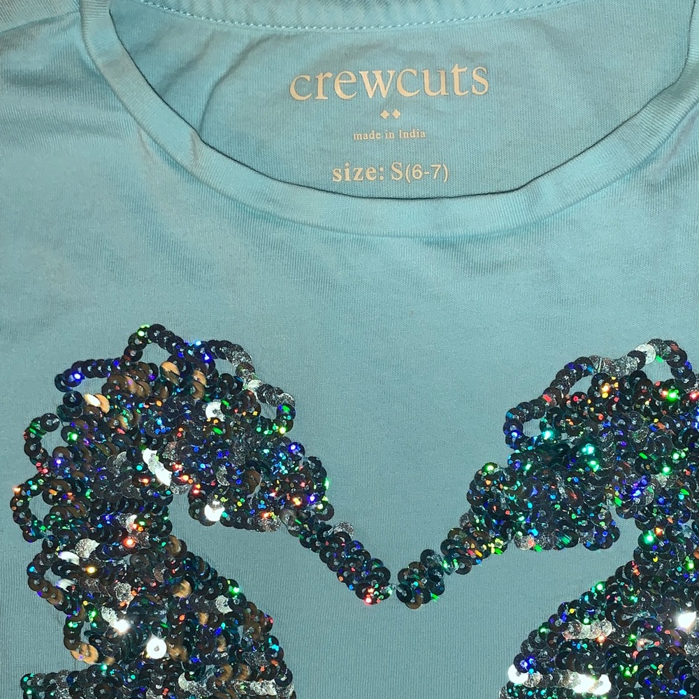 Crewcuts Teal Sequin Tee